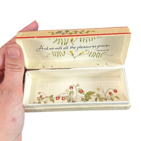 Mini Rectangular box with lid- for your love- quote- 5" 80s some wear floral - Picture 2 of 6